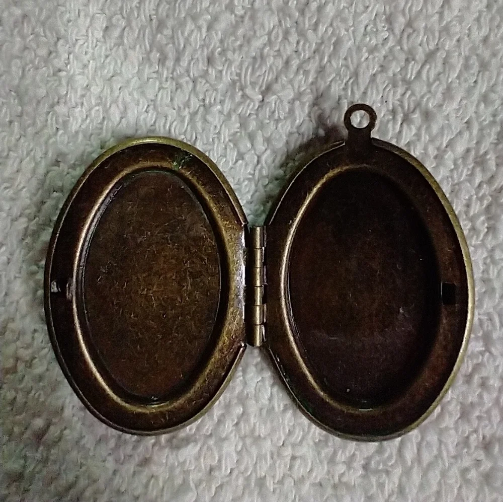Bronze tone leap fearlessly bird locket pendant